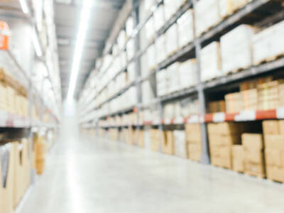 Abstract blur furniture decoration and warehouse store interior for background